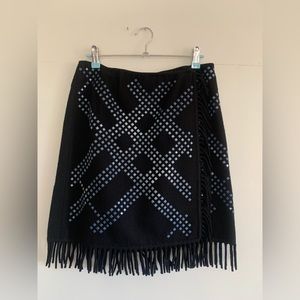 NWT‎ Vintage Carlisle Studded Fringed Skirt